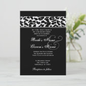 金属紙を結婚している白黒ヒョウ 招待状 (スタンド正面)