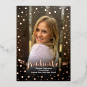 金属紙吹雪写真の卒業 箔招待状 (正面)