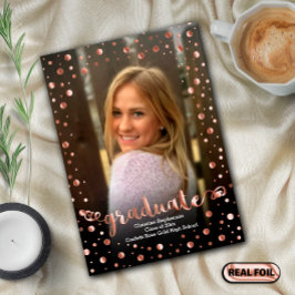 金属紙吹雪写真の卒業 箔招待状