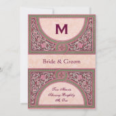 金属紙V322を結婚するモモのアールデコ 招待状 (裏面)