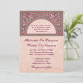 金属紙V322を結婚するモモのアールデコ 招待状 (スタンド正面)