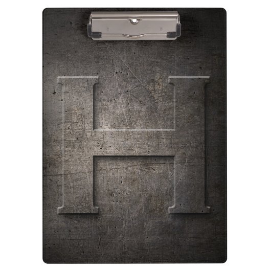 金属素朴なHのモノグラムのクリップボード クリップボード (正面)