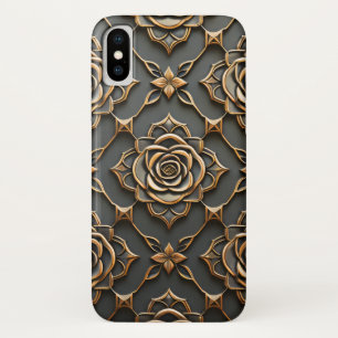 金属素朴エレガントバラ iPhone X ケース