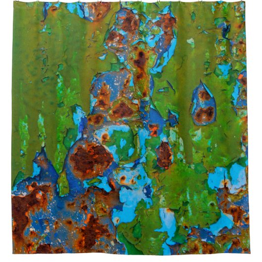 金属素朴剥絵を描グランジヴィンテージ槽 シャワーカーテン (正面)