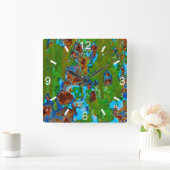 金属素朴剥離絵を描グランジ – ダイヤルプレート スクエア壁時計 (ホーム)