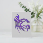 金属紫色によって槌で打たれる金属のドラゴン ポストカード (スタンド正面)