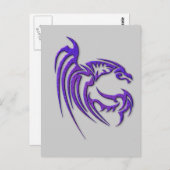 金属紫色によって槌で打たれる金属のドラゴン ポストカード (正面/裏面)