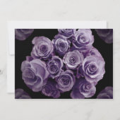金属紫色のバラの結婚式招待状 招待状 (裏面)