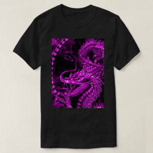 金属紫色の中国のなドラゴンの芸術のグラフィックのティー Tシャツ