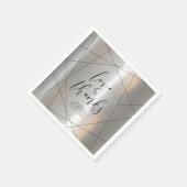 金属結婚幾何学銀/黒ID648 スタンダードカクテルナプキン (角)