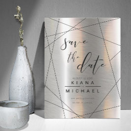 金属結婚幾何学銀/黒ID648 セーブザデート