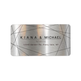 金属結婚幾何学銀/黒ID648 ラベル