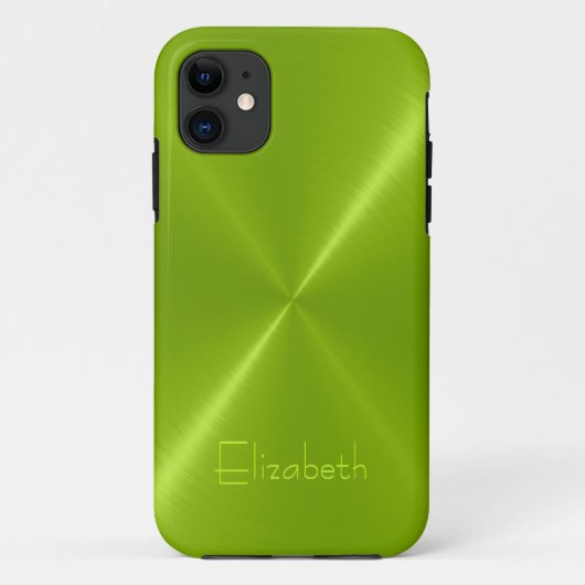 金属緑のステンレス鋼の金属の一見 Case-Mate iPhoneケース (裏面)