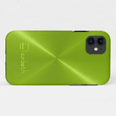 金属緑のステンレス鋼の金属の一見 Case-Mate iPhoneケース (裏面(横))