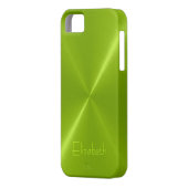 金属緑のステンレス鋼の金属の一見 Case-Mate iPhoneケース (裏面左)