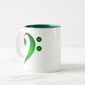 金属緑のヘ音記号 ツートーンマグカップ (正面左)