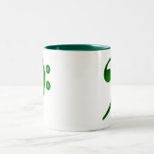金属緑のヘ音記号 ツートーンマグカップ (中央)