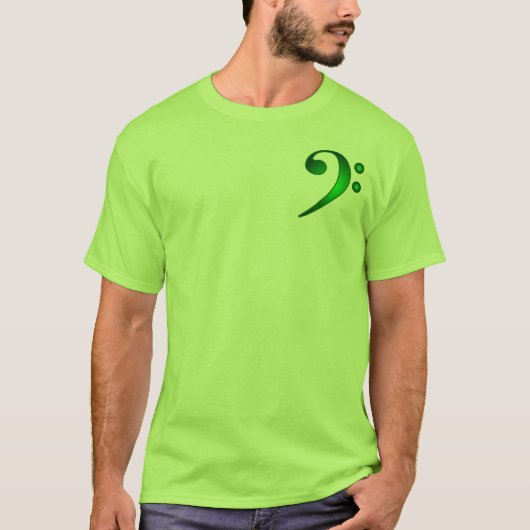 金属緑のヘ音記号 Tシャツ (正面)