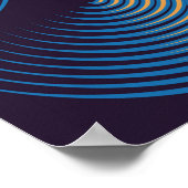 金属線状円のシームレスパターン ポスター (角)