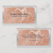 金属縁ど |オレンジ大理石スラブ 名刺 (正面/裏面)