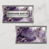 金属縁ど |メタリック |大理石 名刺 (正面/裏面)