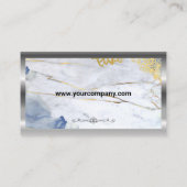 金属縁ど |青い金ゴールド大理石 名刺 (裏面)