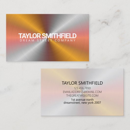 金属虹色モダン 名刺 (正面/裏面)