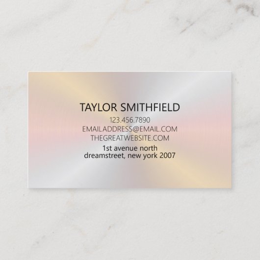 金属虹色モダン 名刺 (裏面)