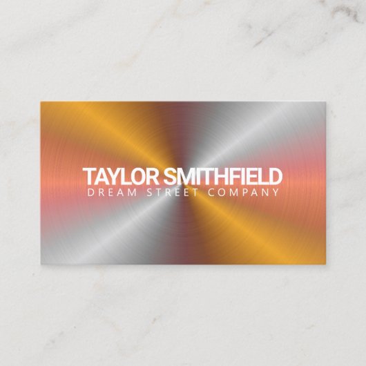 金属虹色モダン 名刺 (正面)