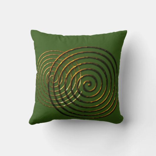 金属螺線形のケルト族の記号の金ゴールド クッション (裏面)