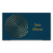 金属螺線形のケルト族の記号の金ゴールド マグネット名刺 (正面)