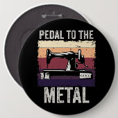 金属裁縫機械キルティングWomen Vへのペダル 缶バッジ (正面&裏面)