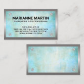 金属製ねじ縁ど |ヴィンテージ背景 名刺 (正面/裏面)