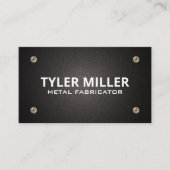 金属製ねじ | 黒のテクスチャ 名刺 (正面)