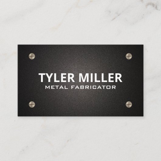 金属製ねじ | 黒のテクスチャ 名刺 (正面)