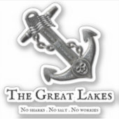 金属製のクロムいかりをテーマ航海のにした シール (正面)