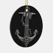 金属製のクロムいかりをテーマ航海のにした セラミックオーナメント (右)