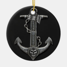 金属製のクロムいかりをテーマ航海のにした セラミックオーナメント