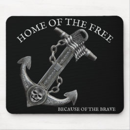 金属製のクロムいかりをテーマ航海のにした マウスパッド