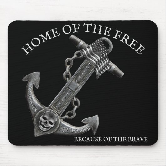 金属製のクロムいかりをテーマ航海のにした マウスパッド (正面)