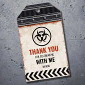 金属製のグリッドとリベットでラベルをありがとう ギフトタグ