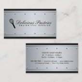 金属製のバックグラウンドリベット |ブラックメッシュシェフ 名刺 (正面/裏面)