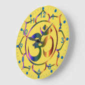 金属製のフローラオムシンボル（青い数字） ラージ壁時計 (傾斜)