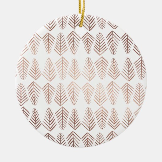 金属製の松の木模様 – 銅 セラミックオーナメント (正面)