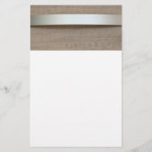 金属製の湾曲したプレートで、その背後に木面 チラシ (裏面)