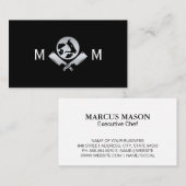 金属製の肉切り包丁 | 動物のロゴ 名刺 (正面/裏面)