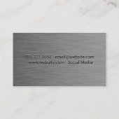 金属製の背景ブッチャーナイフ 名刺 (裏面)