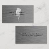 金属製の背景ブッチャーナイフ 名刺 (正面/裏面)