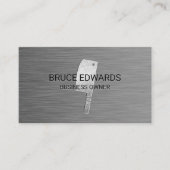 金属製の背景ブッチャーナイフ 名刺 (正面)