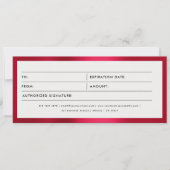 金属製の赤いビジネスのギフト券 (正面)